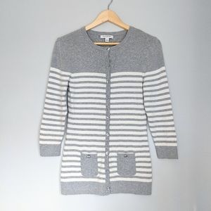 Banana Republic Striped Cotton Blend Cardigan
